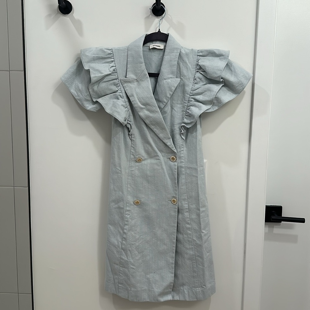 Sandro Angelina Dress | Sandro Flutter Sleeve Double Breasted Dress
